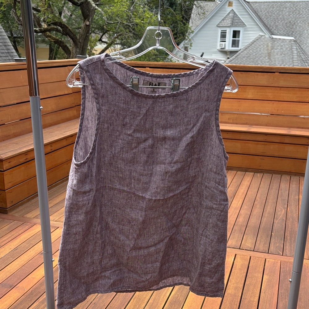 Flax Linen Women's Tank Top - Heathered Purple